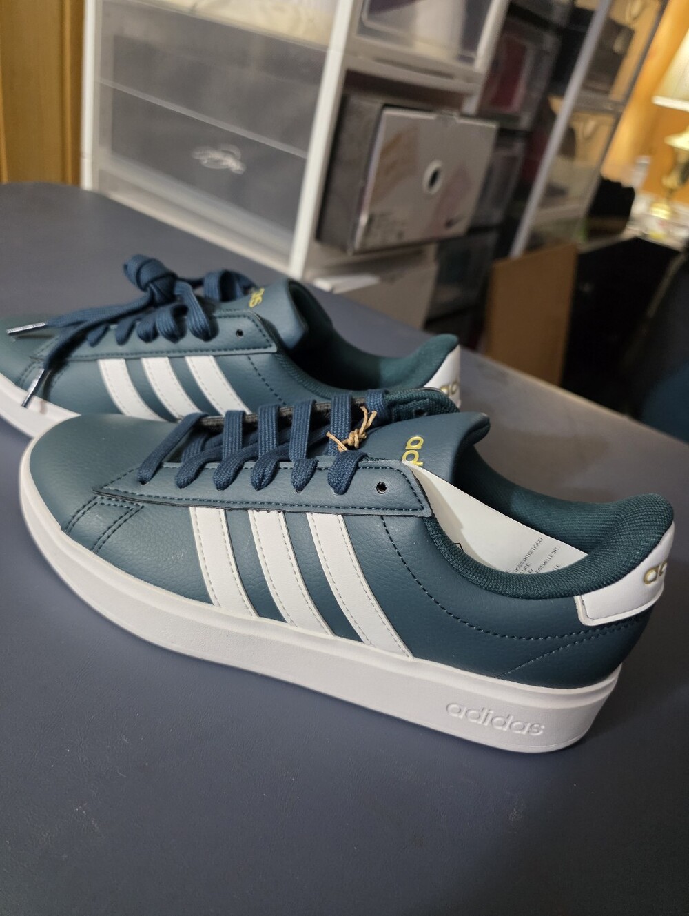 adidas Grand Court 2.0 Women’s Teal Sneakers Size 6w, New. - Picture 4 of 7
